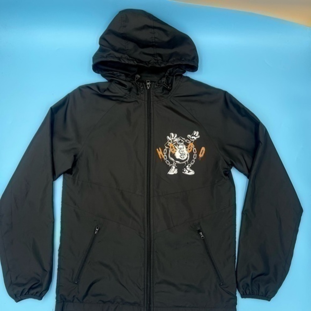 Vintage Russell Hood Graphic Windbreaker Zip-Up Rain Jacket